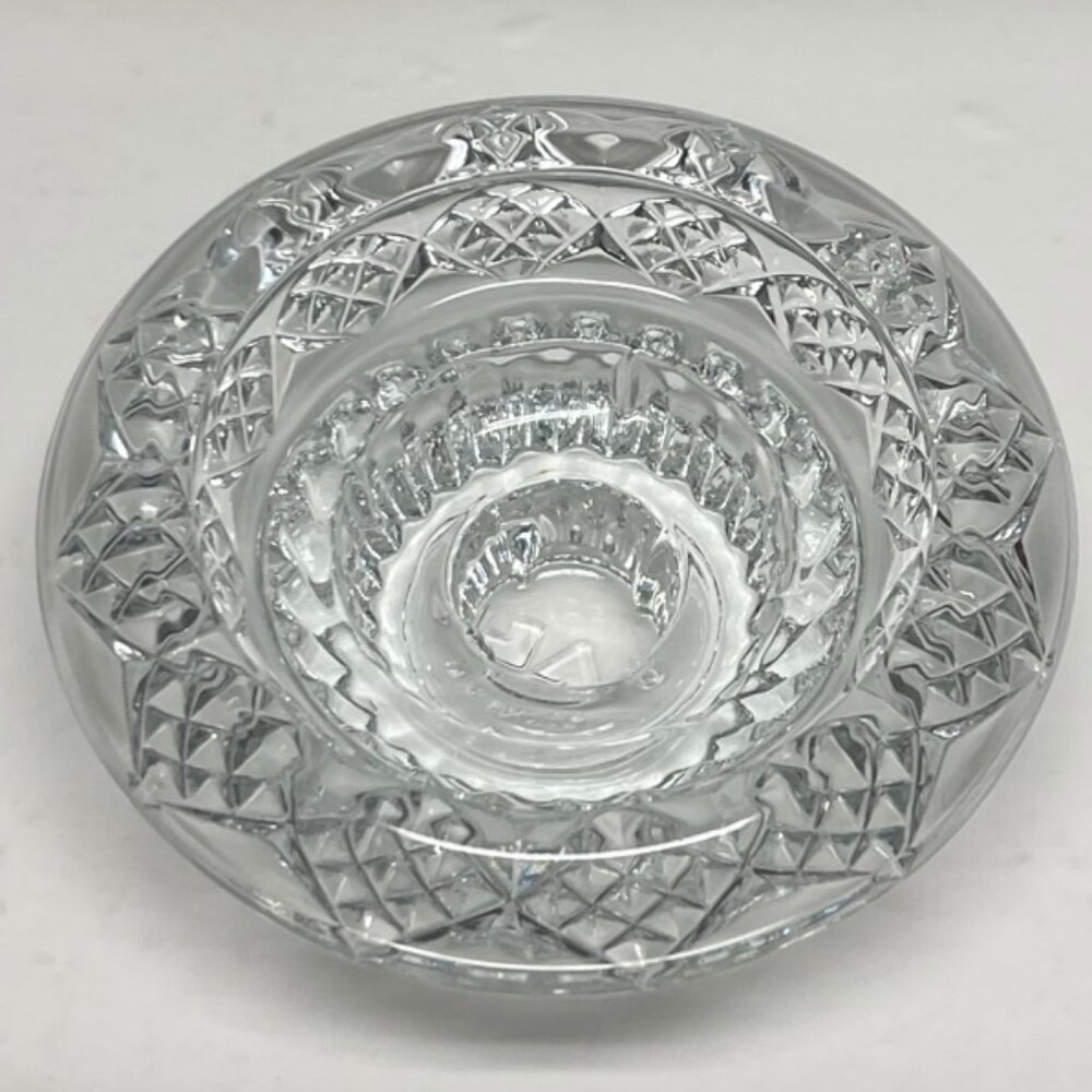 BALI Indonesian Brilliant Cut Crystal Clear Glass Taper Candle Holder VINTAGE